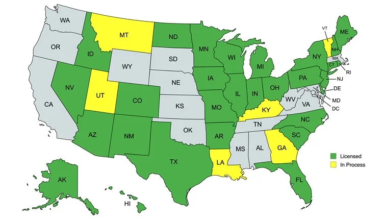 Licensing & nationwide reach